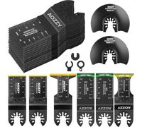 Juego de 32 hojas de sierra multiherramienta de madera, 3 hojas de sierra oscilantes de titanio, herramienta oscilante de liberación rápida, compatible con Fein Multimaster Porter Rockwell Cable Bosch