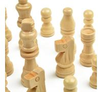 Juego de 32 piezas de ajedrez de madera tallada a mano, tamaño de 65 mm, juego de estrategia clásico, ideal para uso en viajes