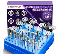 Juego de 32 piezas de brocas de diamante de malla 120 para rectificado, herramienta rotativa, rueda de corte para piedra, vidrio, azulejos, grabado de joyas, grabado de , tallado, metal, madera