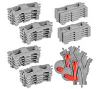 Juego de 32 piezas de construcción de bloques de tren de carriles,Raíles de bloques de construcción de la ciudad,Incluyendo rieles curvados,rieles rectos, accesorios de ferrocarril flexibles