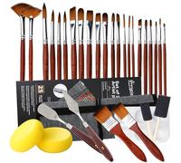 Juego de 32 Pinceles Pintura Acrilica,Pinceles Oleo Pinceles Acuarela Profesionales,Pinceles acrilico para Gouache,Acuarela,Óleo para Amantes de la Pintura
