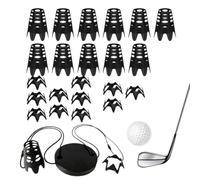 Juego de 33 clavijas de golpeo estables - Base de conducción interior para golfistas | 1.7 x 1.3 pulgadas, juego de 33 piezas, soportes de tierra para césped, kit de clavijas cortas altas, accesorios