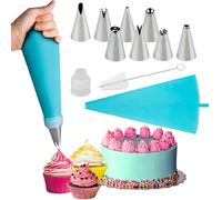 Juego de 34 boquillas de acero inoxidable, acoplador, bolsas de glaseado reutilizables, decoración de uñas, cepillo de limpieza y raspadores de masa para pasteles, pasteles y cupcakes