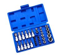 Juego De 34 Uds De Llaves Torxes Star Bit Herramienta De Reparación De Automóviles Llave Dinamométrica 3/8 Destornillador Herramienta Manual Juego De Llaves Torxes