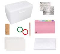 Juego de 350 hojas de blocs de notas de bolsillo, papel de notas y tarjetas de notas de colores con carpeta adhesiva, divisor, anillos, estuche de almacenamiento para bolígrafos, caja de