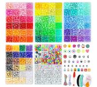 Juego de 3500 cuentas de pony, 96 colores, 1000 cuentas de letras contra el mal de ojo, cuentas Kandi para hacer pulseras, manualidades, trenzas de cabello para joyas, collares, manualidades, con