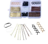 Juego de 356 horquillas para el cabello, incluye 100 100 150 bandas y 6 abrazaderas de tornillo para todo tipo de cabello