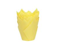 Juego de 36 cajas para muffin tulipán amarillo
