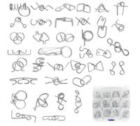 Juego de 36 piezas de rompecabezas de metal con caja, juegos de rompecabezas para adultos, rompecabezas de metal para adultos, juguetes de anillo para niños y niñas