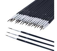 Juego de 36 pinceles finos, 3 tamaños, juego de pinceles con punta fina y pequeños detalles para acuarela acrílica, modelismo, manualidades, acuarela, pintura facial