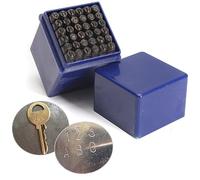 Juego de 36 punzones de letras y números de 5 mm para cuero, madera, metal, herramienta de estampado de acero al carbono con caja de almacenamiento