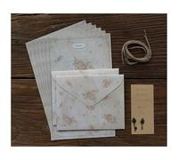 Juego de 36 sobres florales románticos, almohadillas de cartas, calcomanías de sellado, tarjetas de invitación, cubierta para bodas, fiestas, eventos, suministros de oficina (color A)