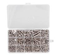 Juego de 360 piezas de tornillos y tuercas de acero inoxidable con arandelas planas y arandelas de resorte, kit surtido de pernos y tuercas de múltiples tamaños M3, M4 y M5 para