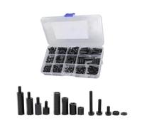 Juego de 380 separadores de nailon con tornillos espaciadores y tuerca, tuerca hexagonal de nailon de 3 mm con caja de almacenamiento, columna espaciadora duradera