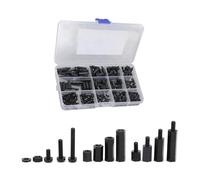 Juego de 380 tornillos hexagonales de 3 mm, de nailon, separador hexagonal, columna, tornillo de columna, arandela de tuerca, surtido duradero de pilar hembra macho