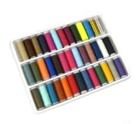 Juego de 39 hilos de coser de poliéster, bobinas de colores mixtos para bordado a mano, acolchado y reparación de ropa con bobinadoras, kit de costura para el hogar