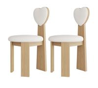 Juego de 4/2/6 sillas de comedor modernas de madera maciza de mediados de siglo con cojines de cuero y respaldos de amor, elegante cocina, comedor, sala de estar, dormitorio, muebles de estudio