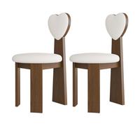 Juego de 4, 2 o 6 sillas de comedor modernas de madera maciza de mediados de siglo con cojines de cuero y respaldos para cocina, comedor, sala de estar, dormitorio, estudio (nogal + blanco)