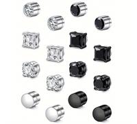 Juego de 4/8 de pendientes de magnéticos para , de acero inoxidable, hipoalergénicos, sin perforación, de clip, pendientes falsos, joyería, 6 mm