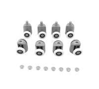 Juego de 4 a 8 poleas for cabinas ducha, rodillos, guías, ruedas y 20, 22, 23, 25 27 mm diámetro para puerta corredera de cristal baño(4 upper 4pcs lower,20MM_6MM)