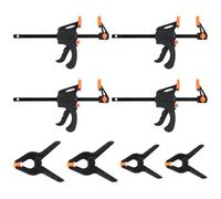 Juego de 4 Abrazaderas de 10,16 Cm con 4 Abrazaderas de Resorte (5 Cm Y 7,6 Cm), Juego de Abrazadera de Sujeción Rápida con Pinzas de Resorte, Abrazadera Para Trabajar La Madera