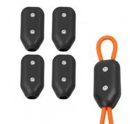 Juego de 4 abrazaderas de cuerda de 9 mm - 10,5 mm - Pinzas dobles de plástico estable negro con tornillos - Juego de reparación para correa de perro, riendas de caballos, longe y correa de arrastre