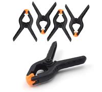 Juego de 4 abrazaderas de resorte de 7 cm de nailon de alta calidad - Mordaza ajustable de PE naranja - Alta fuerza de sujeción para carpintería, artesanía, estudio fotográfico y proyectos de