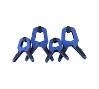 Juego de 4 abrazaderas de resorte de nailon resistente para carpintería, bricolaje, fotografía, agarre seguro, mandíbulas que no dañan 4 pulgadas y 6 pulgadas, color azul