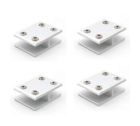 Juego de 4 abrazaderas de vidrio NUZAMAS 180°, soporte de vidrio a vidrio, abrazadera de conexión de vidrio en ambos lados ducha, mesas, paneles, sujeción de 10-12 mm