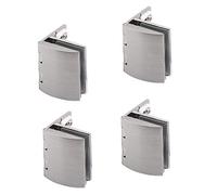 Juego de 4 abrazaderas de vidrio NUZAMAS de 90 grados, ajustable de 8 a 10 mm, bisagra de vidrio con clip para puerta de gabinete de vidrio, vitrina, puerta de armario de vino, montado en la pared