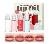 Juego de 4 aceites de brillo para labios, cuidado revitalizante, brillo de labios hidratante, práctico para viajes y como regalo para mujeres y niñas