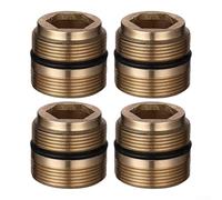 Juego de 4 adaptadores de cobre para grifo de cocina, aireador integrado G1/2 G3/4 a 22 mm, acabado chapado rápido, instalación sin herramientas, roscas resistentes a fugas, múltiples tamaños (21,2 mm