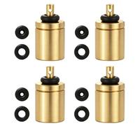 Juego de 4 adaptadores de recarga de gas con válvula de rosca | Adaptador de recarga de gas de latón con juntas tóricas, adaptador de cartucho de gas, para bidón de butano y hornillo de