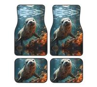 Juego de 4 alfombrillas de coche Seal Pup, aptas para coches, SUV, camiones, resistentes a la suciedad y fáciles de limpiar