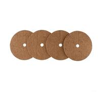 Juego de 4 alfombrillas de mantillo de fibra de cáscara de coco, anillos de protección de plantas para reducir la competencia y mantener la humedad del suelo consistente para un mejor crecimiento (25