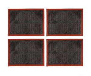 Juego de 4 alfombrillas de silicona para hornear, diseño hueco con agujeros para una distribución uniforme del calor, antiadherentes, perfecto para hojaldre y enrollar masa