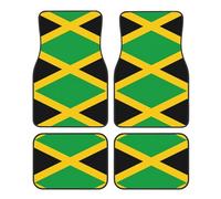 Juego de 4 alfombrillas para coche, duraderas, resistentes al desgaste, fáciles de limpiar, no destiñen, exquisito diseño de la bandera de Jamaica