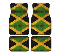 Juego de 4 alfombrillas para coche, duraderas, resistentes al desgaste, fáciles de limpiar, no destiñen, exquisito diseño de bandera de Jamaica antigua