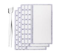 Juego de 4 alfombrillas para cuentas con pinzas inoxidables y marco de centímetros para materiales de manualidades de joyería, equipo de manualidades transportable