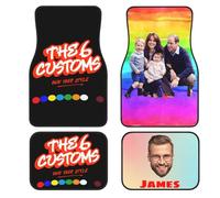 Juego de 4 Alfombrillas Personalizadas para automóvil, Alfombra los pies universales para Coche, para SUV, Furgonetas, sedanes y Camiones - Agregue su Nombre, Foto, Logotipo y Texto