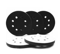 Juego de 4 almohadillas de lijado de esponja suave de 8 agujeros, 125 mm, almohadilla de lijado flexible para lijadora, resistente a los golpes y a la reducción del ruido de protección