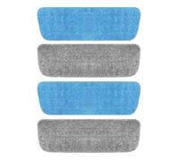 Juego de 4 almohadillas de limpieza reutilizables de microfibra para escoba vaporizador de 13 a 15 pulgadas, recambios para limpieza en húmedo y seco, almohadillas de limpieza de suelos (azul y gris)