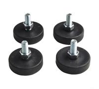 Juego de 4 almohadillas de metal antideslizantes para bicicleta estática y aparatos de fitness, rosca M10, color negro