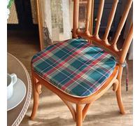 Juego de 4 almohadillas for sillas de comedor con lazos, cojín de algodón for silla de 16,5 pulgadas x 17,7 pulgadas, cojín de relleno de esponja for el hogar, cocina, comedor, lavable a máquina(B)