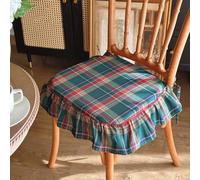 Juego de 4 almohadillas for sillas de comedor con lazos, cojín de algodón for silla de 16,5 pulgadas x 17,7 pulgadas, cojín de relleno de esponja for el hogar, cocina, comedor, lavable a máquina(A)