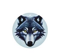 Juego de 4 ambientadores de coche con diseño de cabeza de lobo feroz con aroma a lavanda para el interior del vehículo, decoración de fragancia impresa de doble cara para el armario del coche y el