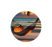 Juego de 4 ambientadores de coche con diseño de hamaca de playa y puesta de sol, de larga duración, con aroma a lavanda, para el interior del vehículo, decoración de fragancia impresa de doble cara
