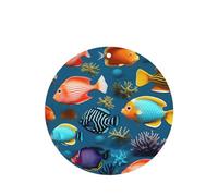 Juego de 4 ambientadores de coche con diseño de peces de arrecife submarinos, tarjetas colgantes perfumadas de lavanda para el interior del vehículo, decoración de fragancia impresa de doble cara para