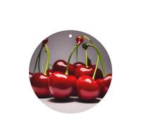 Juego de 4 ambientadores para coche, diseño de cerezas chilenas, tarjetas colgantes perfumadas para el interior del vehículo, decoración de fragancia impresa de doble cara para el armario del hogar y