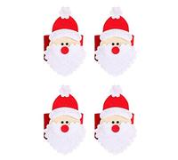 Juego de 4 anillos de Navidad con forma de cinturón de Papá Noel para el hogar, Navidad, banquete, fiesta, decoración de mesa, soporte de anillo para servilletas de tela
